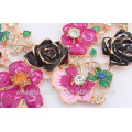 2015 Latest Design Necklace Handcrafted Gold Colorful Flower Chain Necklace For Girls/Women